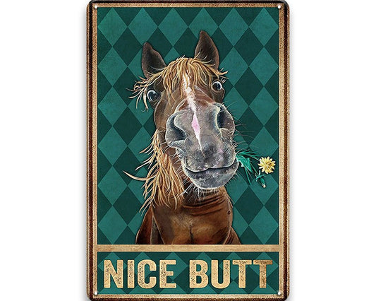 Metalen wandbord | Nice butt | Paard |