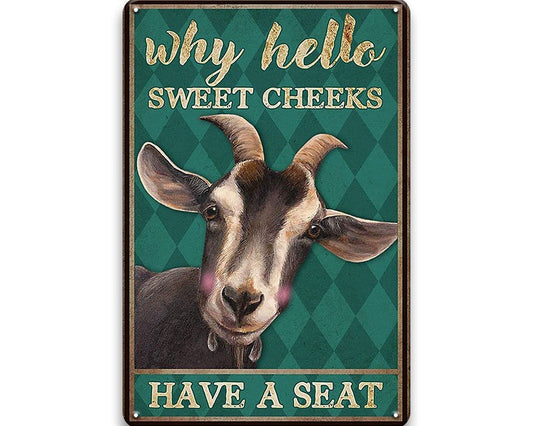 Metalen wandbord | Why hello | Sweet cheeks |