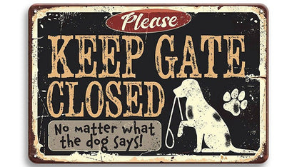 Metalen wandbord | Keep gate closed |