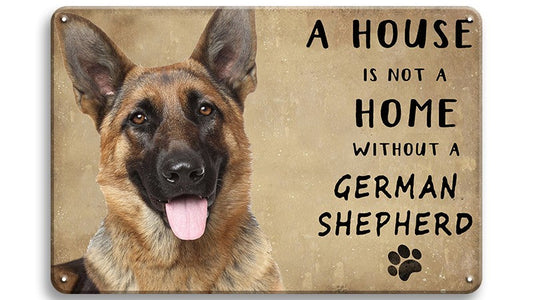 Metalen wandbord | A house is not a home without a German shepherd |