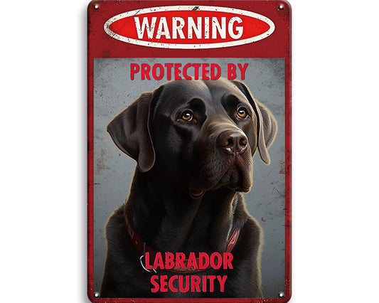 Metalen wandbord | Warning | Protected by labrador security |