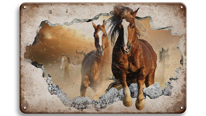 Metalen wandbord | Paarden |