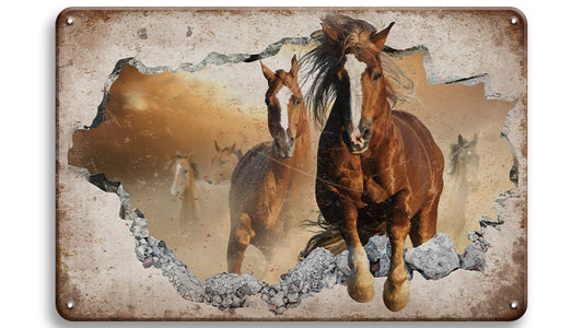 Metalen wandbord | Paarden |