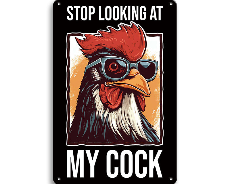 Metalen wandbord | Stop looking at my cock |