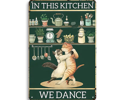 Metalen wandbord | In this kitchen | We dance |
