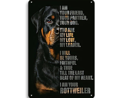 Metalen wandbord | I am your rottweiler |