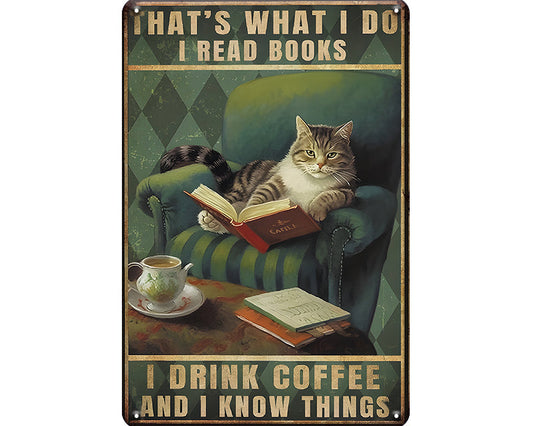 Metalen wandbord | That's what I do I read books |