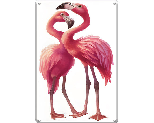 Metalen wandbord | Flamingo's |