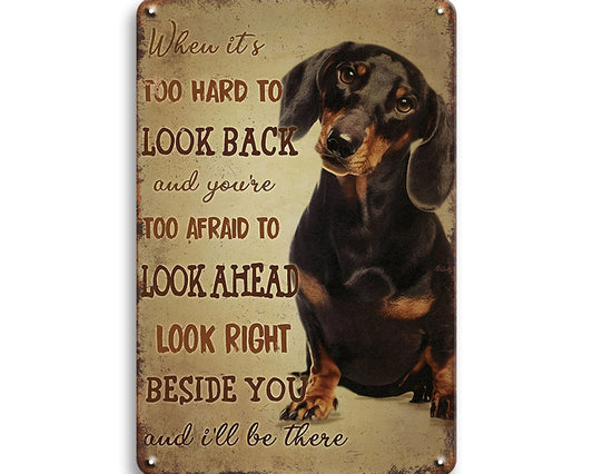 Metalen wandbord | When it's to hard to look back |