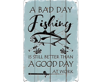 Metalen wandbord | A bad day fishing |