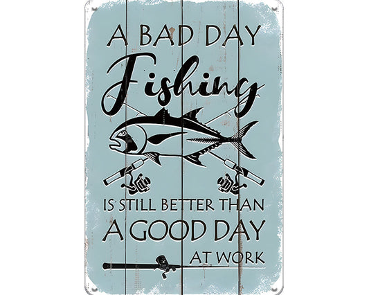 Metalen wandbord | A bad day fishing |