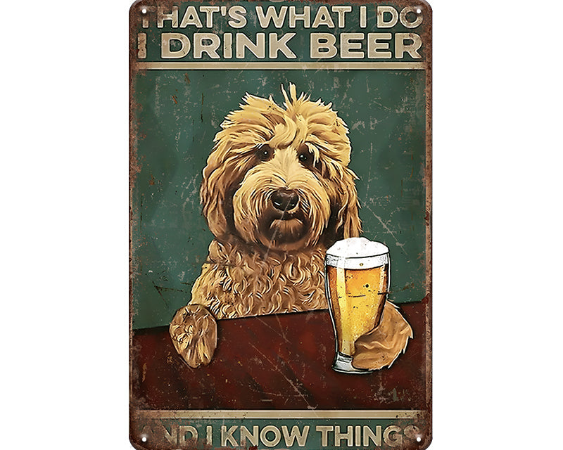Metalen wandbord | That's what i do i drink beer | And i know things |