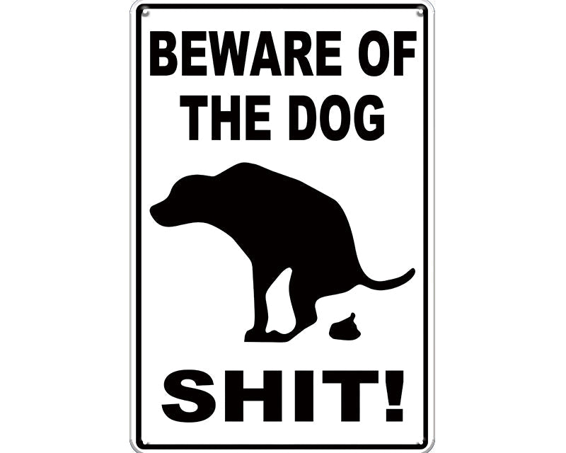 Metalen wandbord | Beware of the dog shit! |