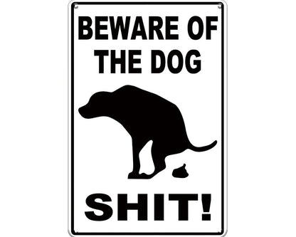 Metalen wandbord | Beware of the dog shit! |