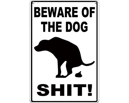 Metalen wandbord | Beware of the dog shit! |