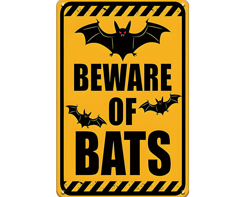 Metalen wandbord | Beware of bats |