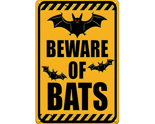 Metalen wandbord | Beware of bats |