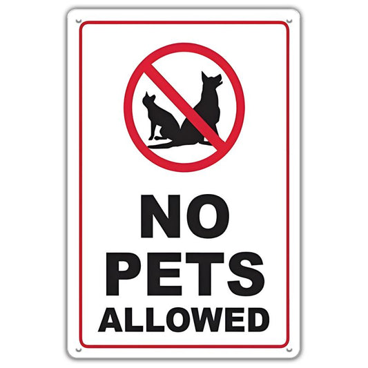 Metalen wandbord | No pets allowed |
