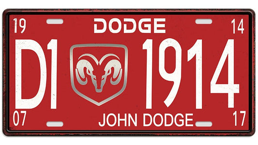 Metalen wandbord | Dodge | Kentekenplaat | 15x30cm |