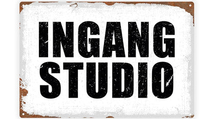 Metalen wandbord | Ingang studio |