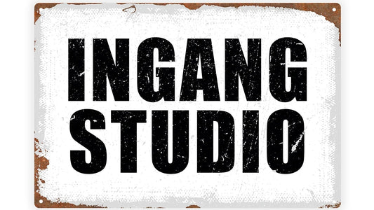 Metalen wandbord | Ingang studio |