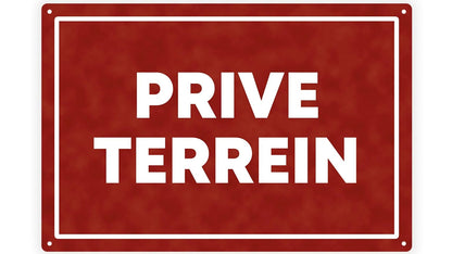 Metalen wandbord | Prive terrein |