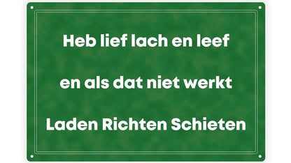 Metalen wandbord | Heb lief lach en leef |