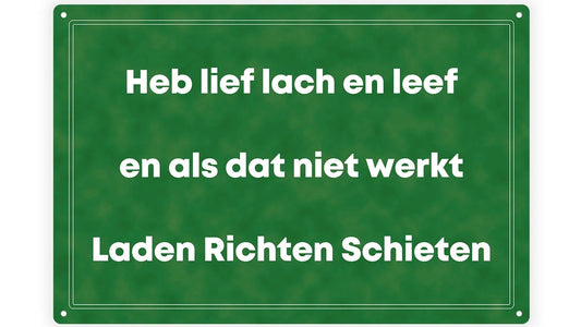 Metalen wandbord | Heb lief lach en leef |