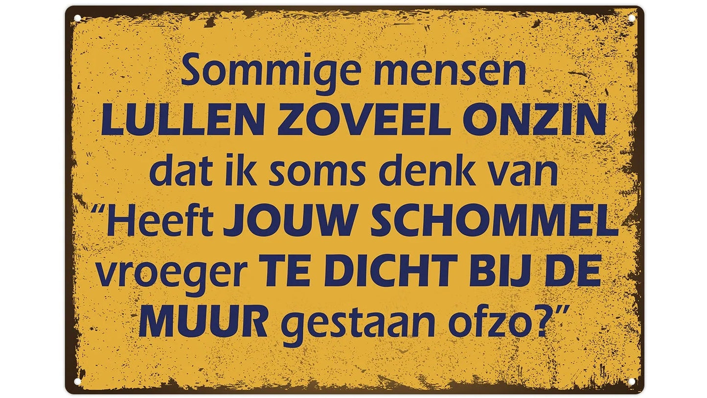 Metalen wandbord | Sommige mensen lullen zoveel onzin |