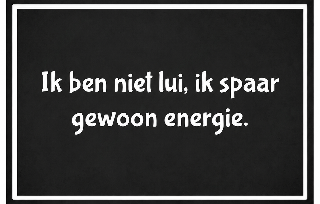 Metalen wandbord | Ik ben niet lui, ik spaar gewoon energie |
