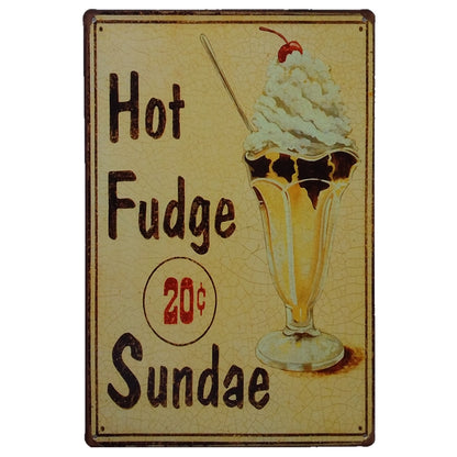 Metalen wandbord | Hot fudge sundae |