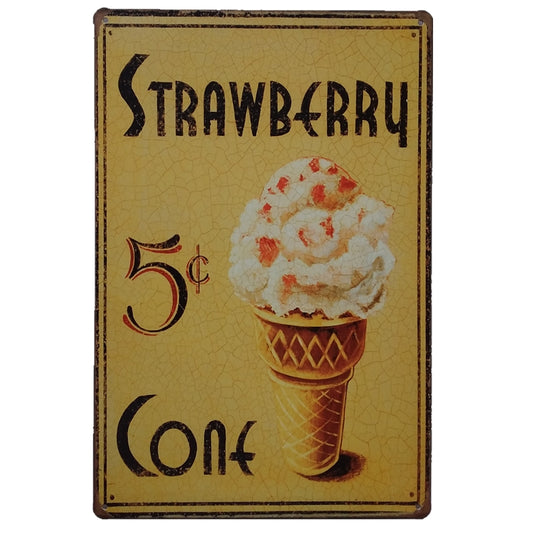 Metalen wandbord | Strawberry cone |