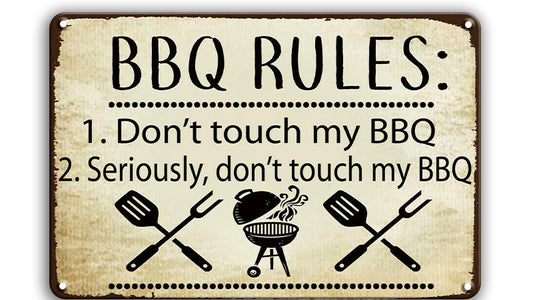 Metalen wandbord | BBQ rules |