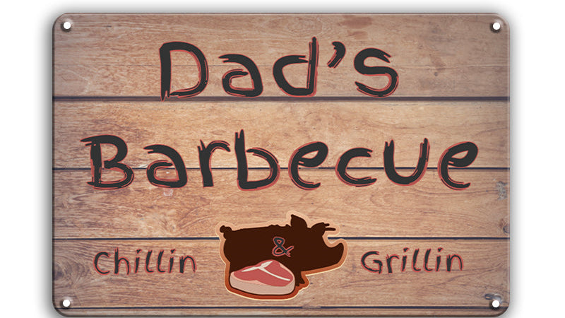 Metalen wandbord | Dad's barbecue |