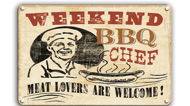 Metalen wandbord | Weekend BBQ chef |