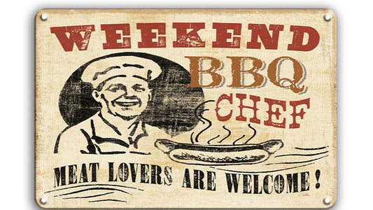 Metalen wandbord | Weekend BBQ chef |