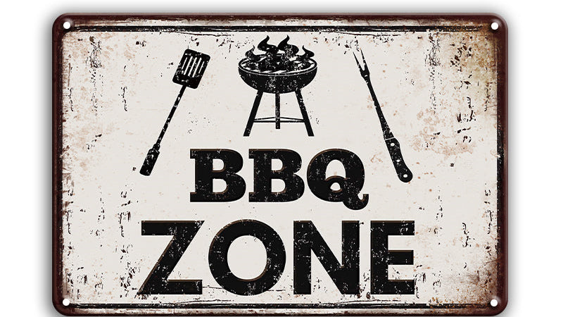 Metalen wandbord | BBQ zone |