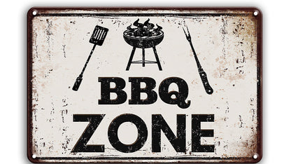 Metalen wandbord | BBQ zone |