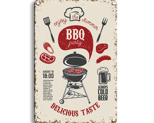 Metalen wandbord | BBQ delicious taste |