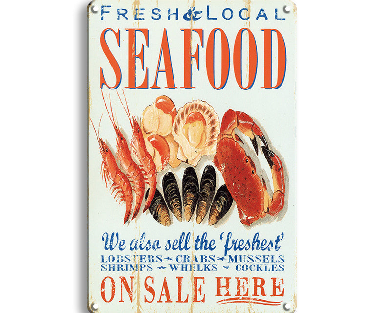 Metalen wandbord | Seafood |