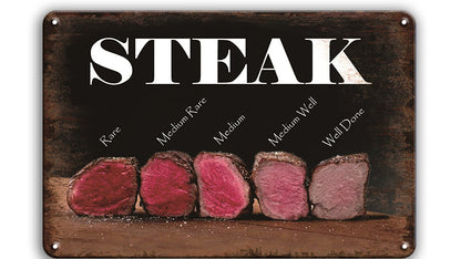 Metalen wandbord | Steak |