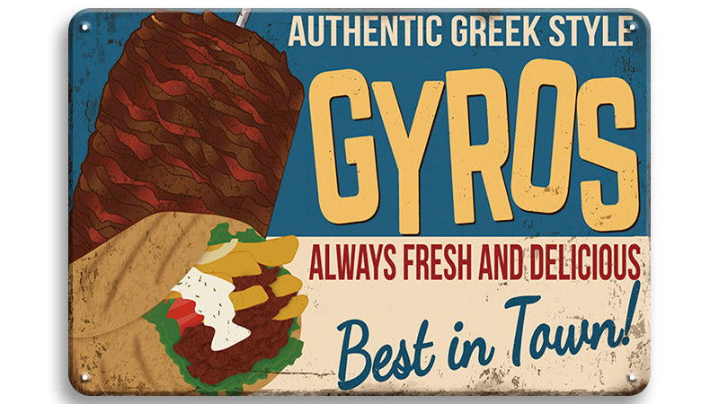 Metalen wandbord | Gyros | Best in town! |