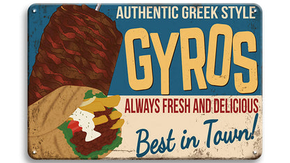 Metalen wandbord | Gyros | Best in town! |