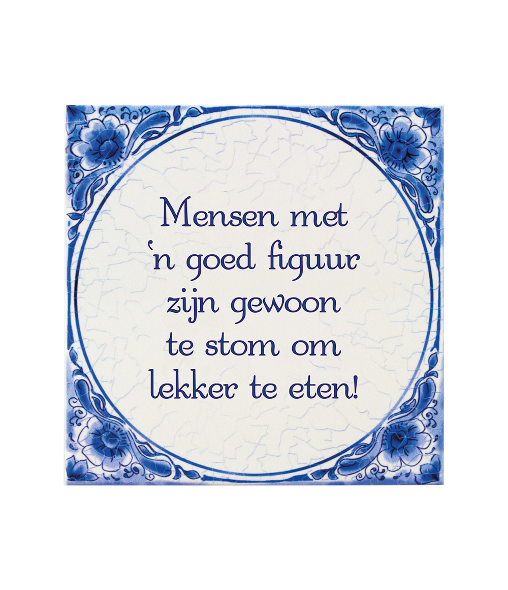 Delfts blauw tegeltje | Goed figuur | 14,5cm |