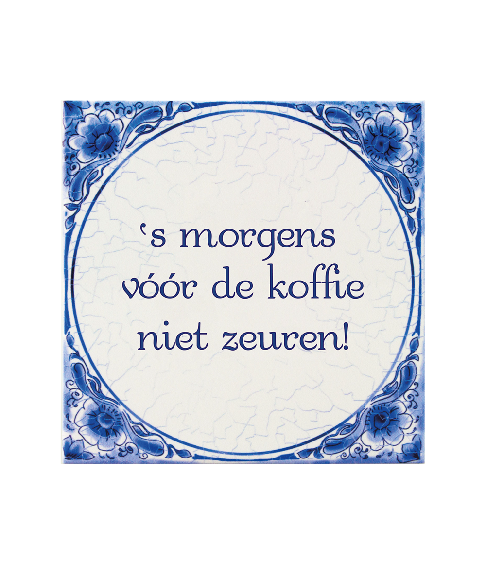 Delfts blauw tegeltje | 's Morgens | 14,5cm |