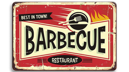 Metalen wandbord | Barbecue restaurant | Best in town! |