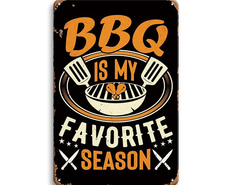 Metalen wandbord | BBQ is my favorite season |