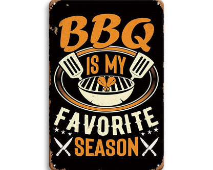 Metalen wandbord | BBQ is my favorite season |