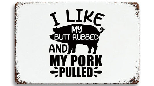 Metalen wandbord | I like my pork pulled |