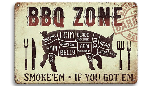 Metalen wandbord | BBQ zone | Smoke'em if you got em |